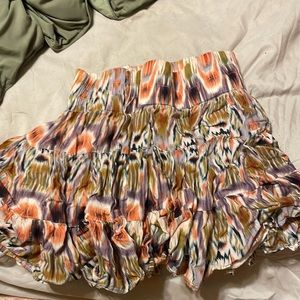 Brown peacock pattern skirt